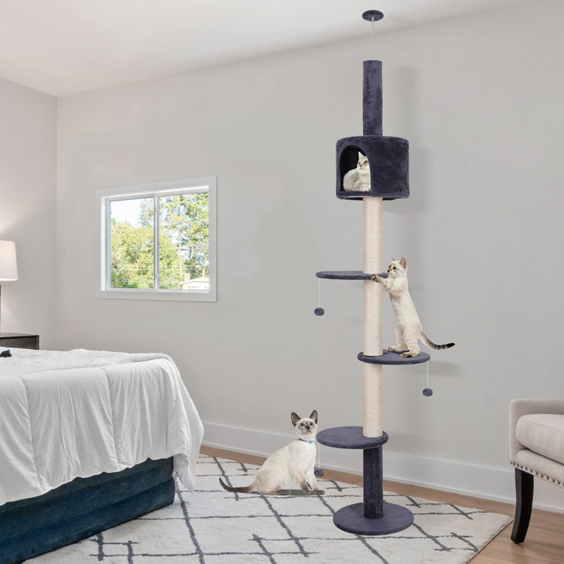 260cm H Cat Tree, Dark Grey