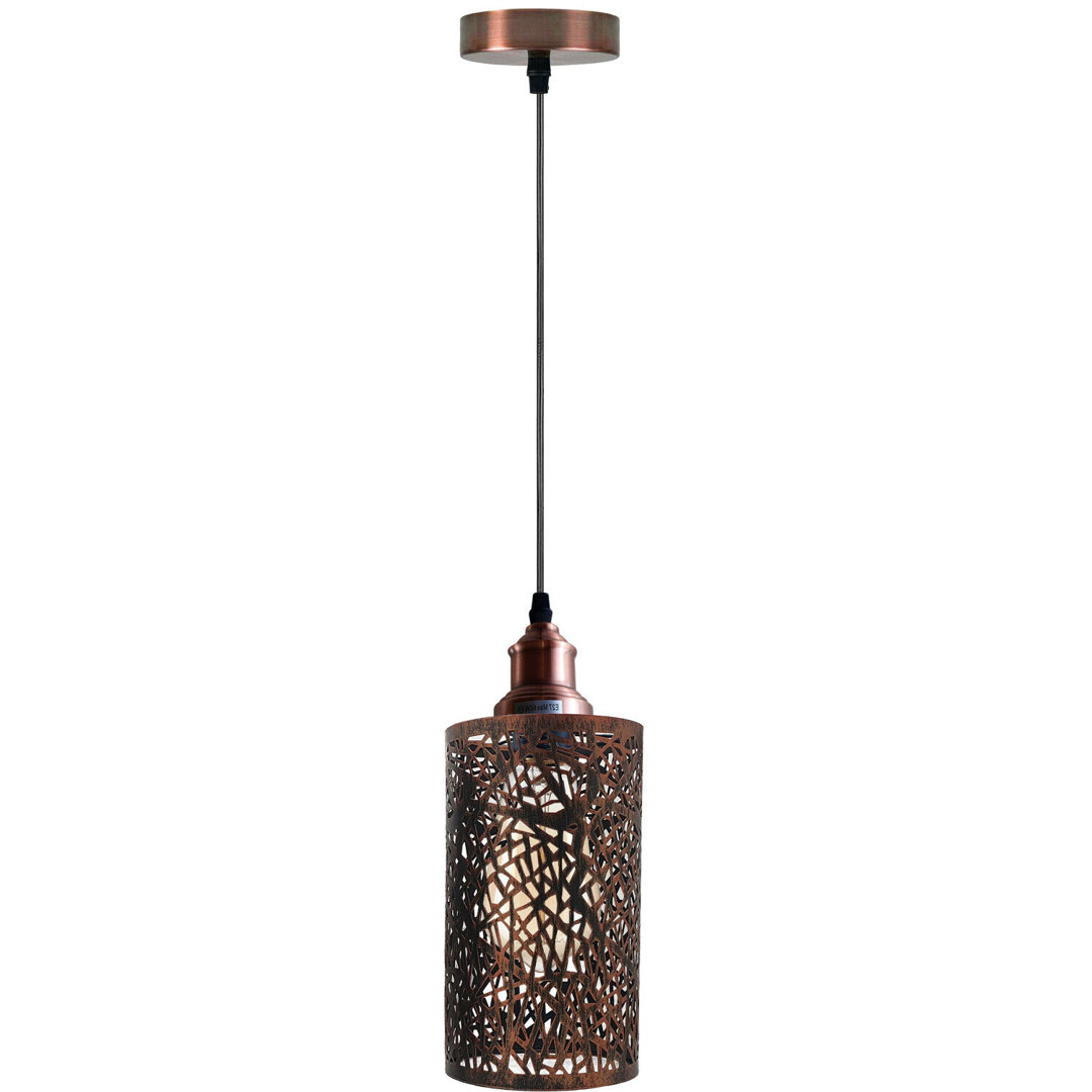 Hanner 1 - Light Rustic Red Cylinder Pendant
