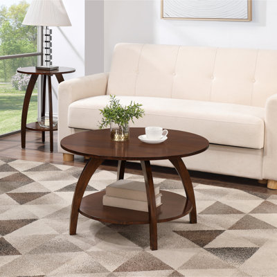 Cabool Round End Table with Shelf