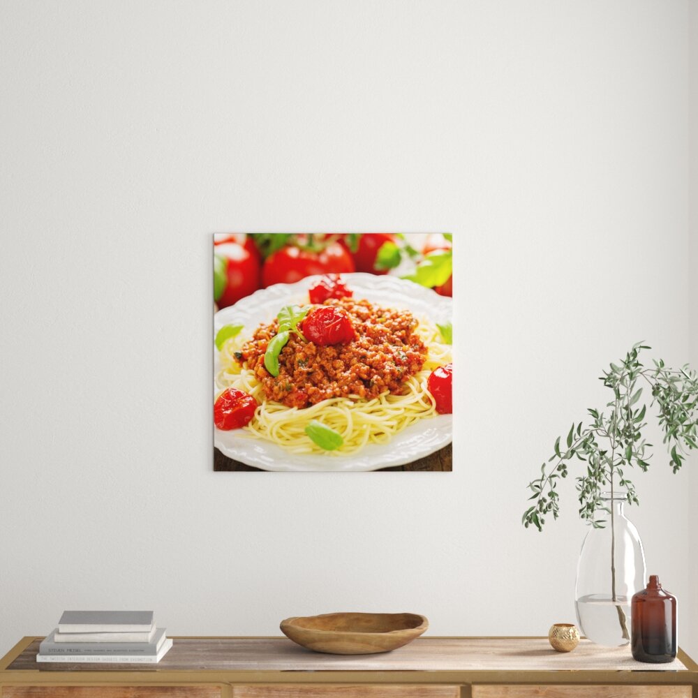 Spaghetti Bolognese auf einem Teller Fotodruck auf Leinwand