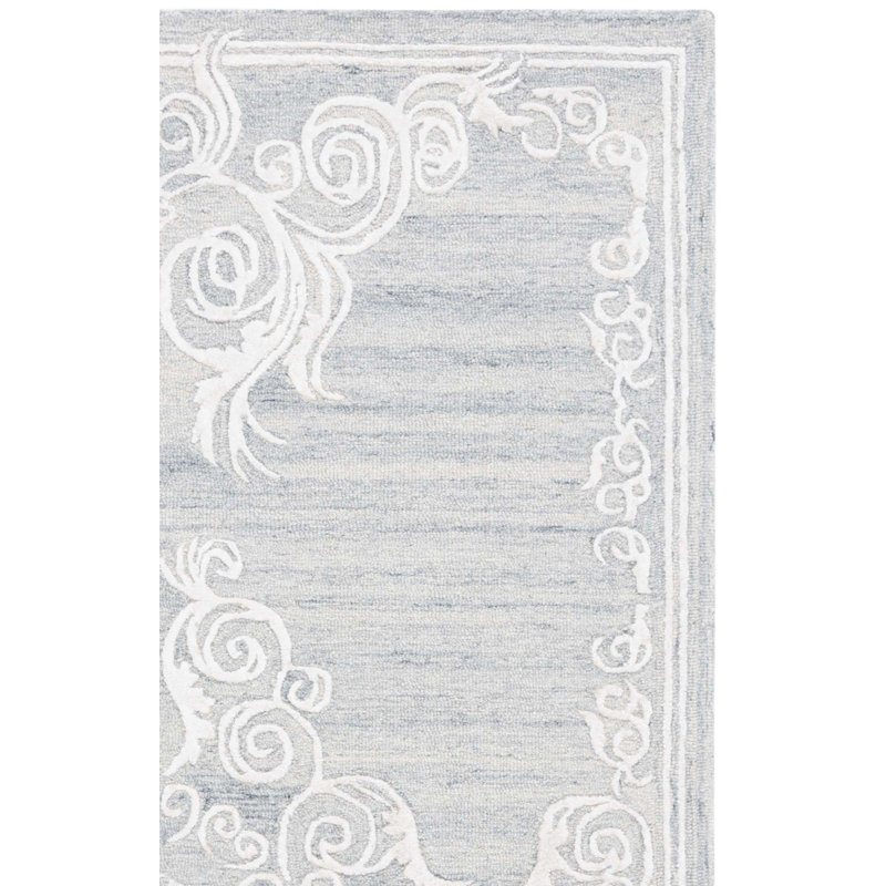 Spandrel Hand Tufted Wool Viscose Cotton with Latex Oriental Rug in Gray, Rectangle 6' x 9'