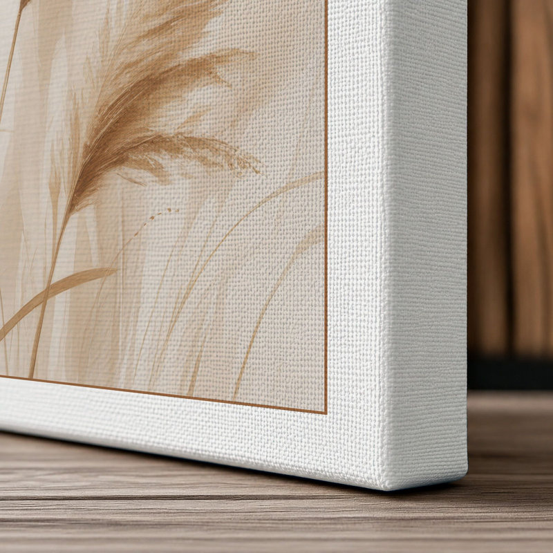 Delicate Pampas Plumes Botanical - Wrapped Canvas, 24x16 - 61.0 x 40.6 cm, White Border