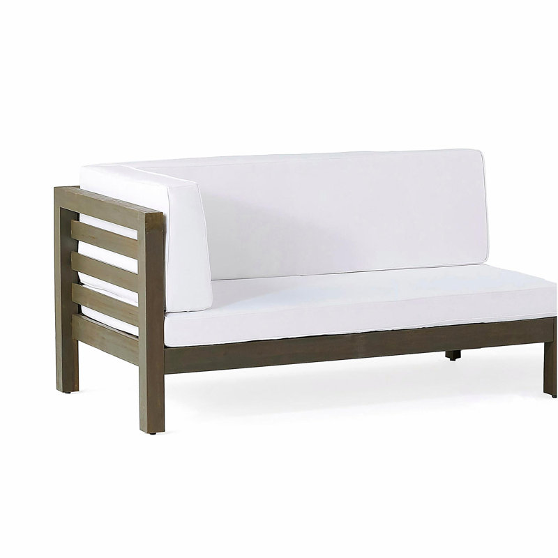 BANC D'ANGLE GAUCHE ET TABLE DE CAFÉ Oana, blanc