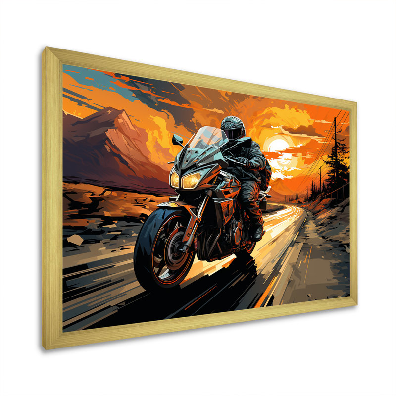 Impression sur toile Expressionist, Cadre doré simple, H 16 po x l 32 po x P 1 po