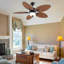 50" Tropical 5 Blade Dimmable Ceiling Fan With Led Lights And Remote Control-1897808962