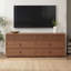 160cm Walnut Tv Stand Cabinet 6-drawer Large Capacity Entertainment Center, Media Console For Living Room Bedroom-1182370255