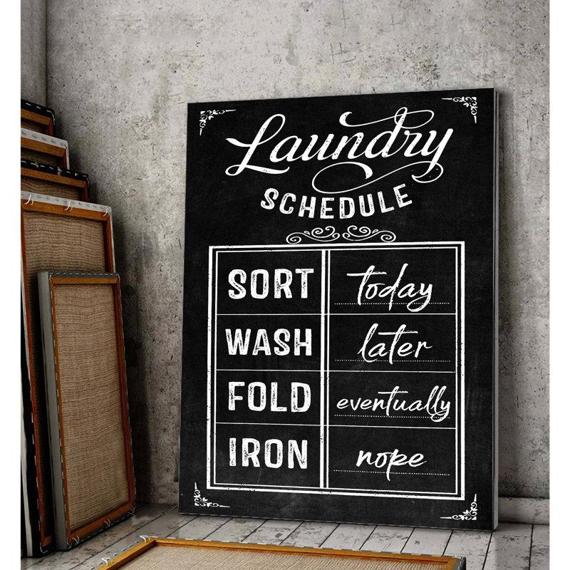 Laundry Schedule Gallery Wrapped Canvas