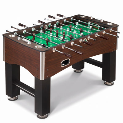 Baby-foot Hathaway Primo 56 pouces (142 cm) pour salle de jeux familiale - Barres en acier massif, joueurs équilibrés, roulements E-Z Spin, compteurs de points intégrés et pieds réglables, finition imitation bois