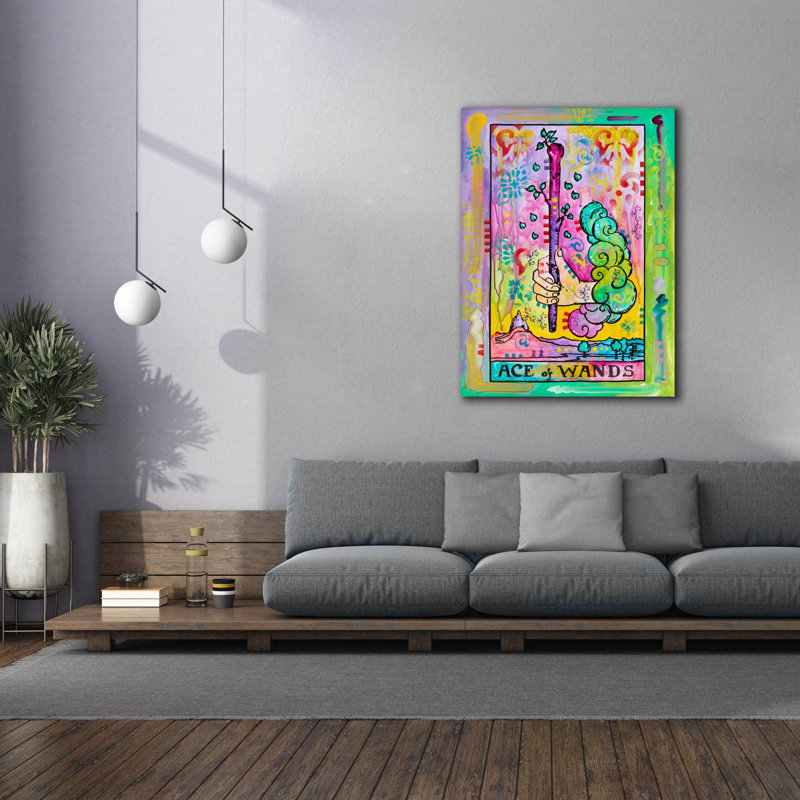 «Tarot - Ace Of Wands» par Dean Russo, art mural sur toile, H 54 po x l 40 po x P 1,5 po