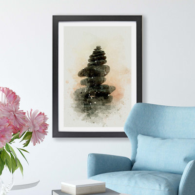 Balancing Zen Stones - Framed Print