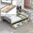 Multifunctional Bed With Two Storage Drawers, Storage Shelves And Study Table