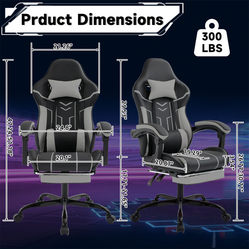 Fauteuil de jeu, Noir/gris