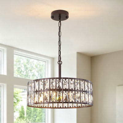 Khyryn Modern 5 Lights drum crystal chandelier