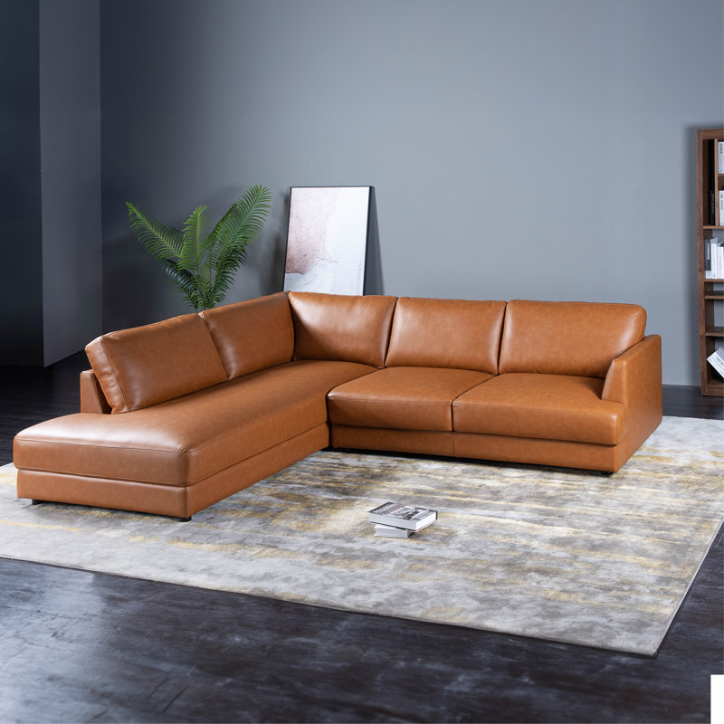 Canapé modulaire en cuir moderne Mid Century Pluie, Orienté à gauche (vu de face)