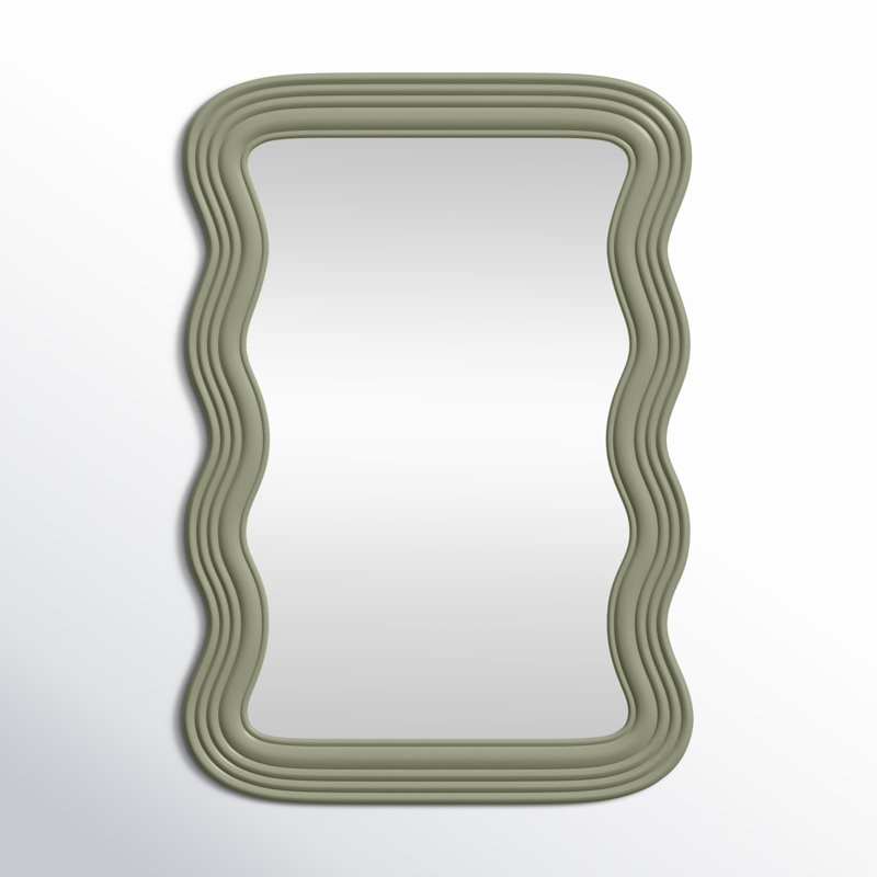 Axinia Wavy Manufactured Wood Accent Mirror, Sage Wisdom