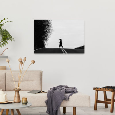 Solitary Uphill Journey Dramatic Minimalist Abstract Landscape Architecture Wall Art Print by Jan Monkiewicz - Wrapped Canvas Print