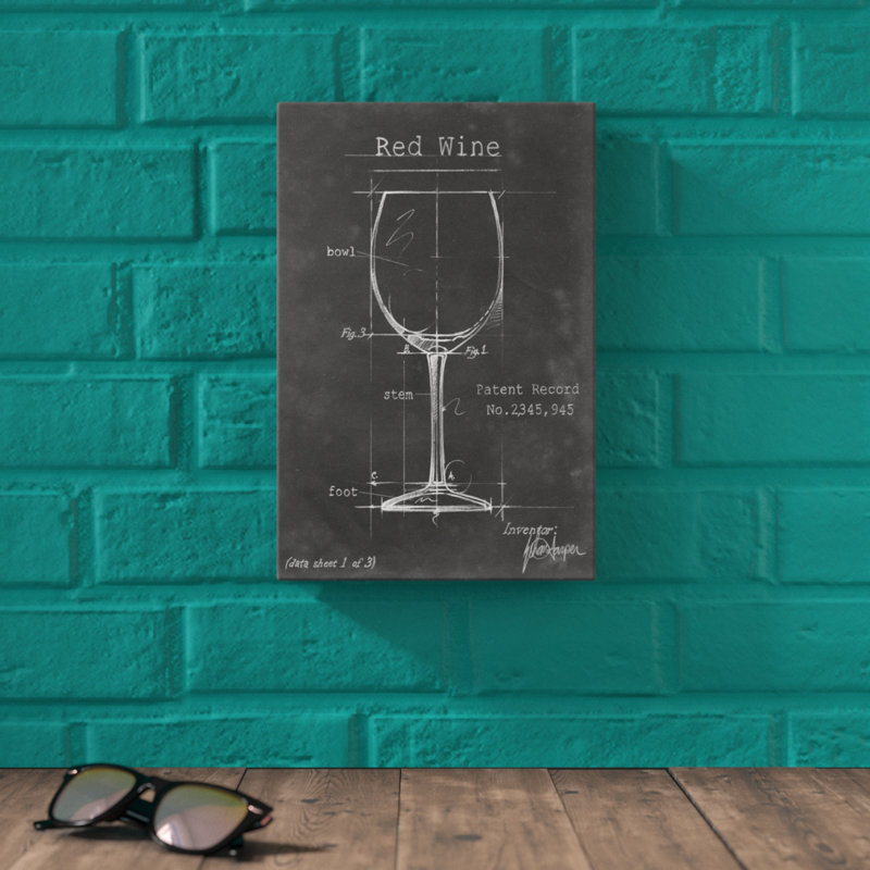 "Barware Blueprint III" par Ethan Harper, reproduction d'art sur toile, H 12 po x l 8 po, Cadre noir