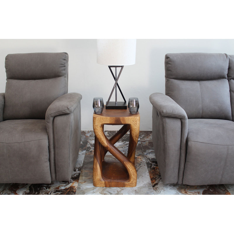 Calaysia End Table, Brown Wood, 23" H x 14" W x 14" D