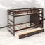 Rangement pour lit superposé simple avec lit superposé en bois massif et espresso
