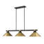 Billard 3 lumières Dressler en noir mat + laiton frotté-1662355102-1662355100