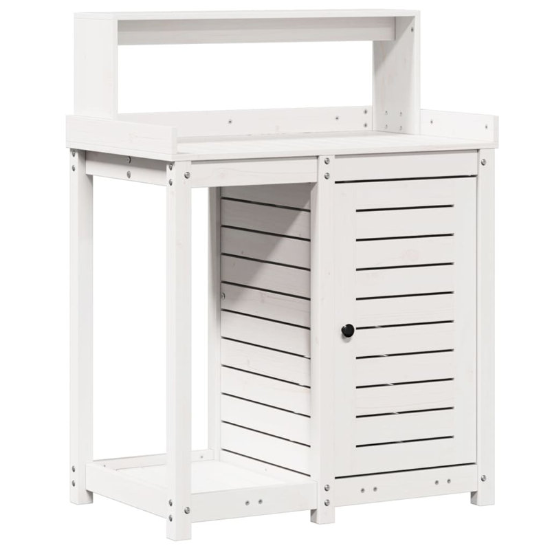 Broxton Wood Potting Bench, White