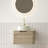 Bathroom Vanity 24", Sink, Floating Plywood Storage, Stone Pattern White Ceramic Basin, -Pattern Sintered Top, Oak , Easy To Assemble 24" Vanity, Storage Cabinet, Pattern, Roman , Stain--669348877-669348876