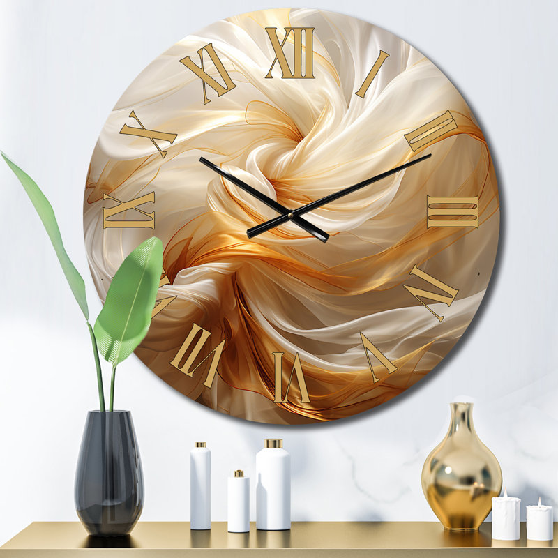 Horloge murale liquide Satisfaction Smooth Tender Orange Waves, Moyenne