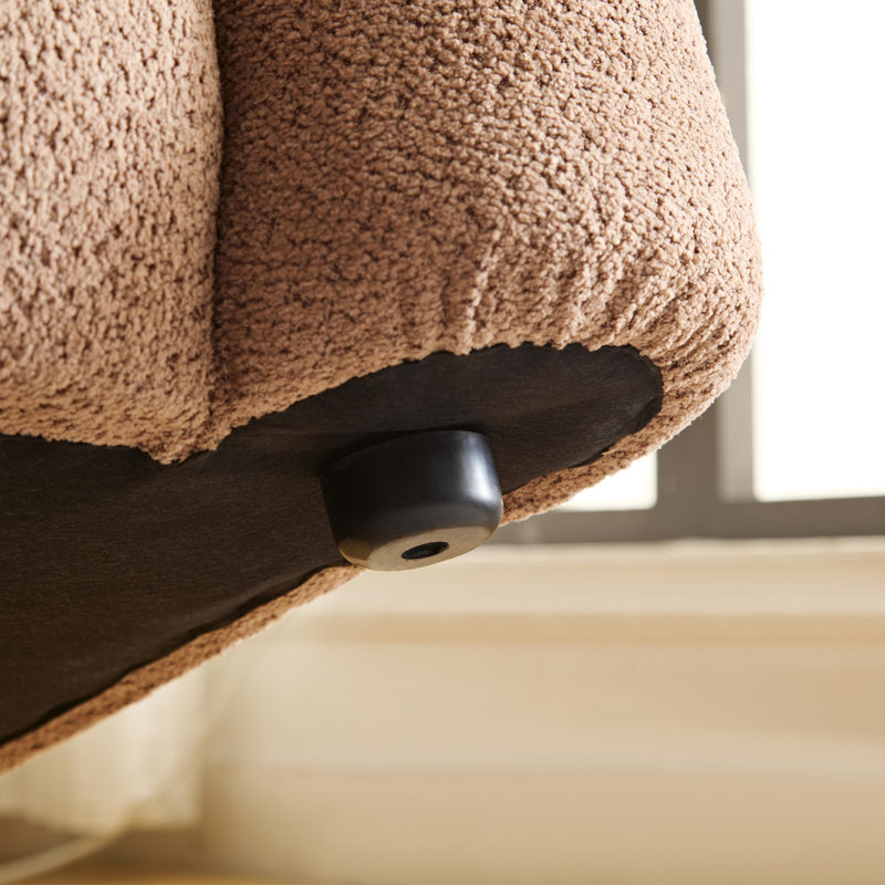 Canapé modulaire moderne Sofawks15c Camel avec coussins amovibles, tissu durable, structure en bois massif, rembourrage en éponge haute densité