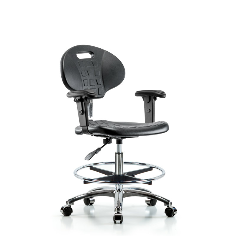 Chaise de dessin Ballew, Gris, Roulettes