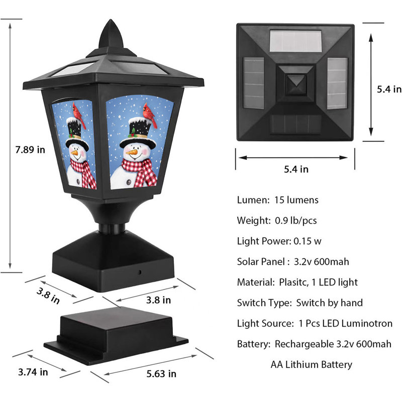 Lampadaire solaire pour l'extérieur, lampadaire solaire pour poteaux de clôture en bois