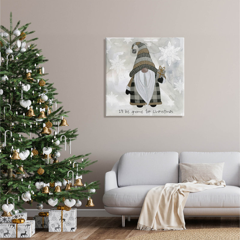Art mural sur toile «Gnome for Christmas» par Livi Finn, H 30 po x l 30 po x P 1,5 po