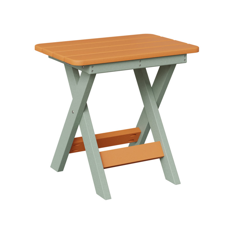 Berlin Gardens Folding End Table, Seafoam, Mango Orange