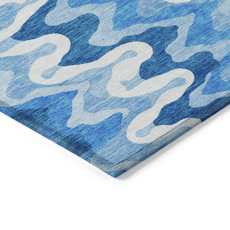 Washable Abstract Indoor / Outdoor Rug, Rectangle 5' x 7'6"