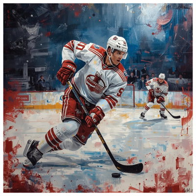 Ice Hockey Players Action Canvas  Gallery Wrap in Many Sizes