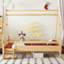 Lit plateforme House avec escalier, structure de lit en bois massif, profil bas et conception amusante pour enfants-1281135767-1281135765