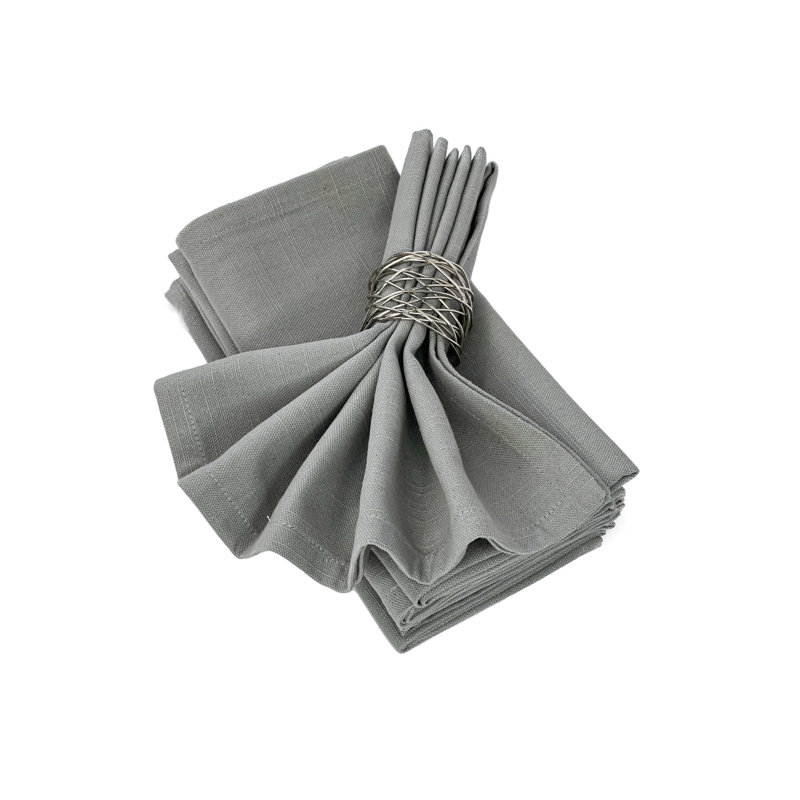 Zarella 100% Cotton Solid Colour Square Napkin, gris