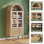 Armoire arquée cannelée de 71 po de hauteur, garde-manger à 5 niveaux avec tablettes et supports à vin et 2 tiroirs, armoire de cuisine arquée, garde-manger pour salle à manger, salon