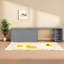Grand lit en bois gris avec bureau multifonctionnel