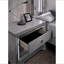 Table de chevet 2 tiroirs en bois avec bordure miroir