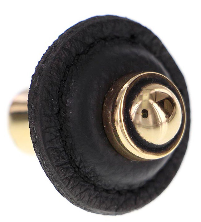 Sanzio Mushroom Knob, Black, Antique Brass