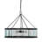 25"W 3-Light Black Metal and Glass Pendant
