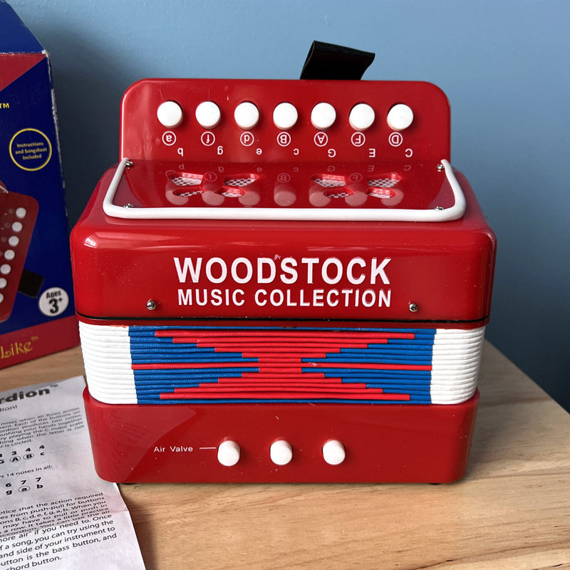 Accordéon pour enfants Woodstock, Rouge / Blanc / Bleu