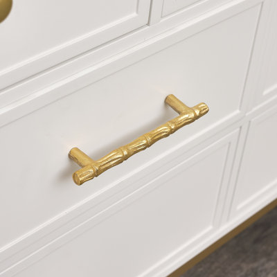 Drawer Handle Gold Bamboo Novelty Pull