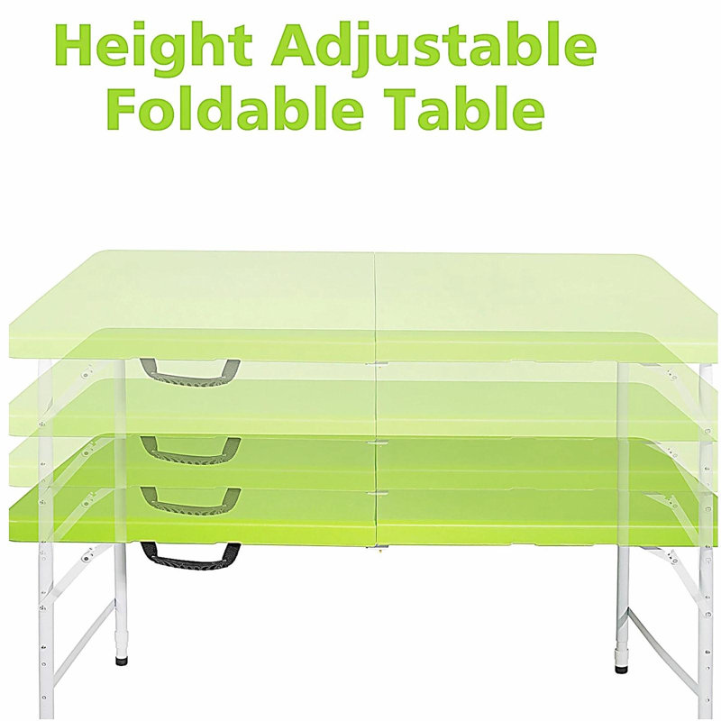 Table pliante portative verte de 4 pi pour un poids maximum de 135 kg pour l'intérieur et l'extérieur, Vert