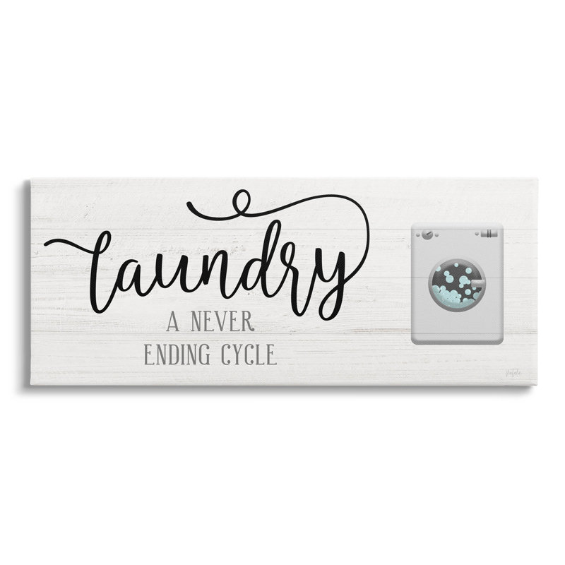 «Laundry Never Ending Cycle», art mural sur toile par Natalie Carpentieri, L 24 po x H 10 po