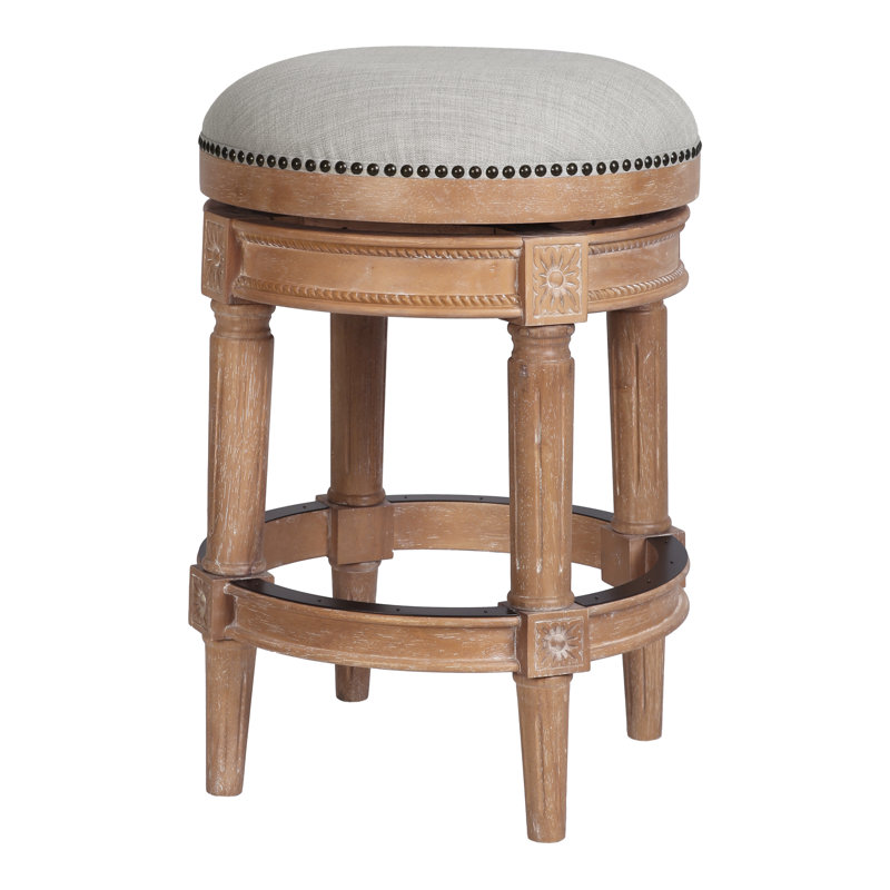 Tabouret de bar et de comptoir Mehar, Naturel patiné, 1, Tabouret de comptoir (siège d'une hauteur de 26 p