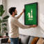 Chess in Green Geometric - Framed Print-1202470697-1202470701