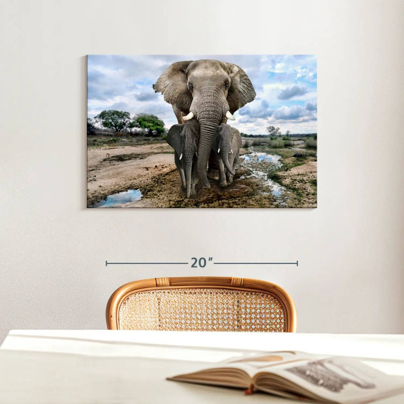 Brampt Safari Elephants, 16" H x 24" W