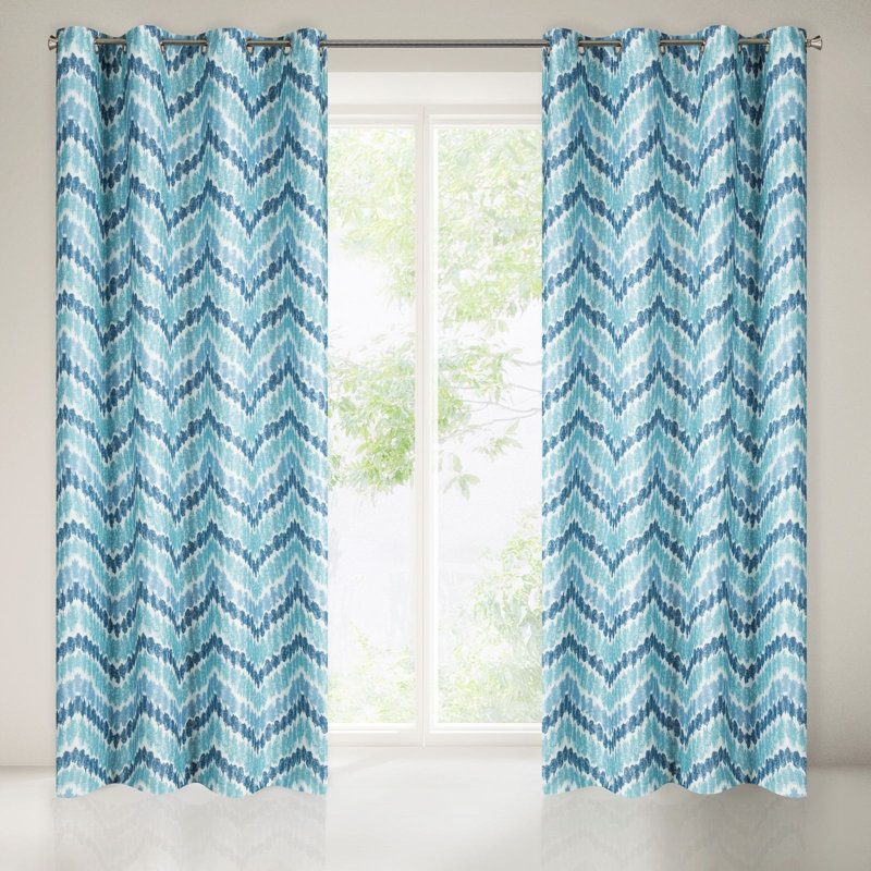 Darron Maximum Blackout Curtains Single Panel, Light Blue