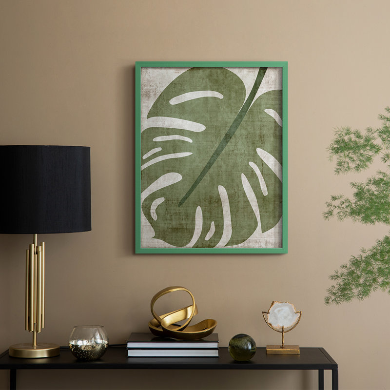 «Island Greenery II», reproduction encadrée - bois massif, H 30 po x l 24 po, Vert